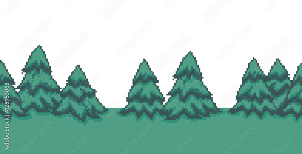 Obraz premium Pixel Art Trees