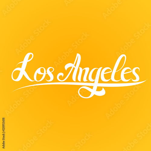 hand-written word Los Angeles, vector illustration