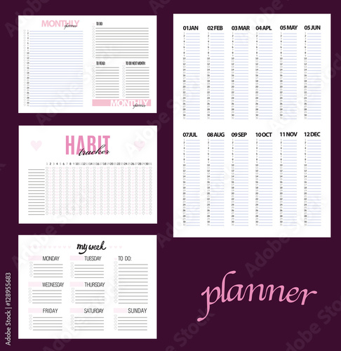  planer habit tracker blank template