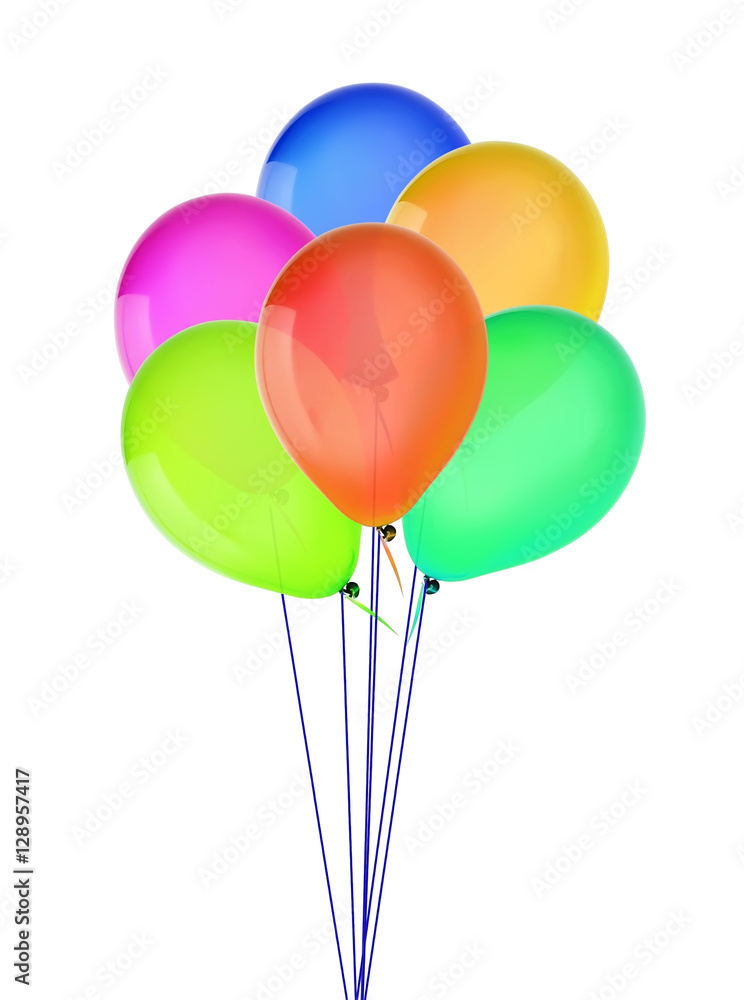color happy holiday air flying balloons isolated on white color happy holiday air flying balloons isolated on white