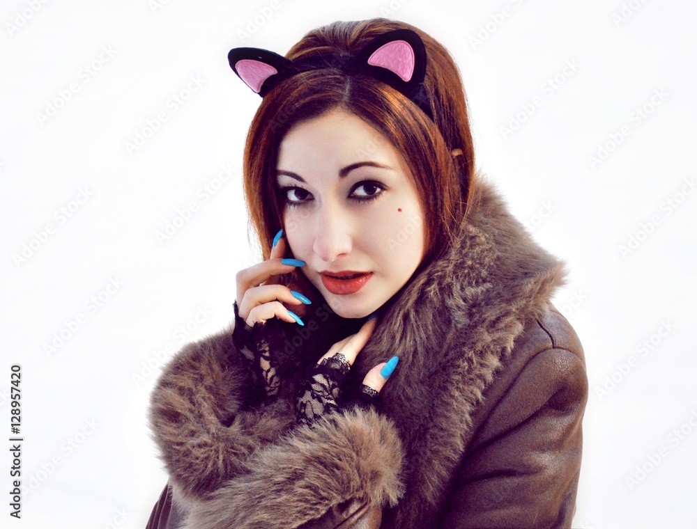 Girl with cat ears Girl with cat ears
