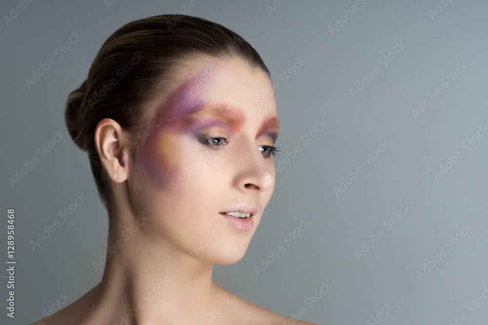 Face Portrait of Woman with creative Makeup Face Portrait of Woman with creative Makeup