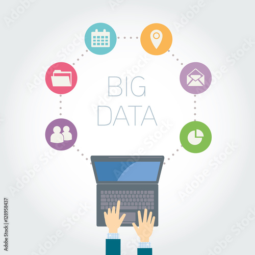 Analyst Big data icons vector illustration