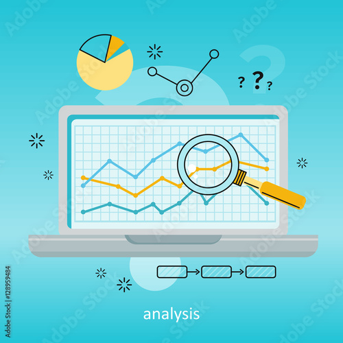 Laptop with Magnifier and Diagram on Screen