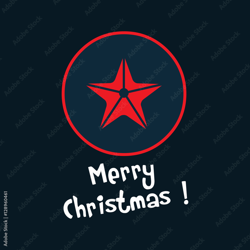 Fototapeta premium red christmas icon. star