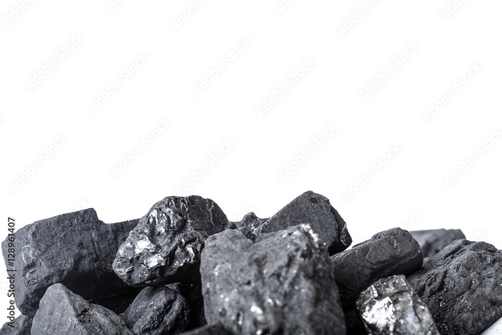 Natural wood charcoal Isolated on white Natural wood charcoal Isolated on white