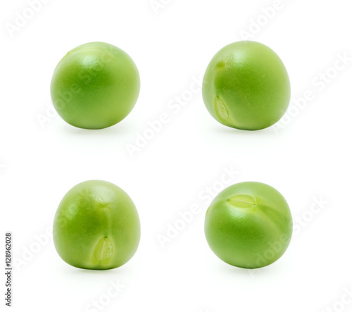 Green peas set isolated on the white background