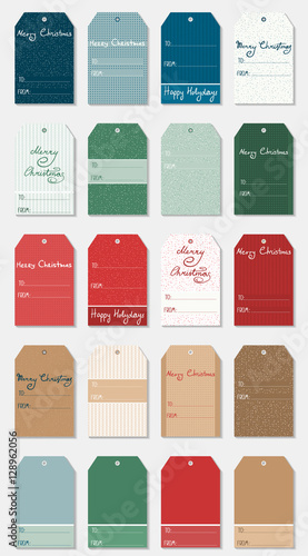 Set of 20 christmas tags