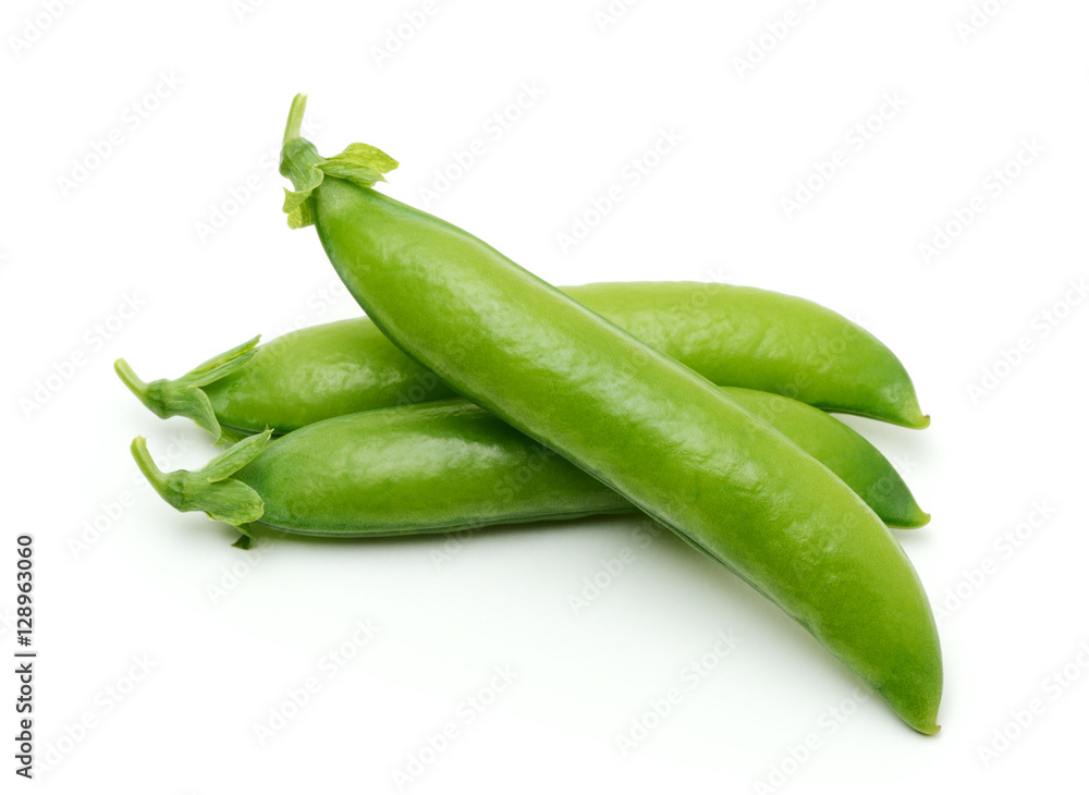 Pods of green peas isolated on the white background Pods of green peas isolated on the white background