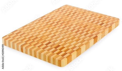  Bamboo cutting board on a white background