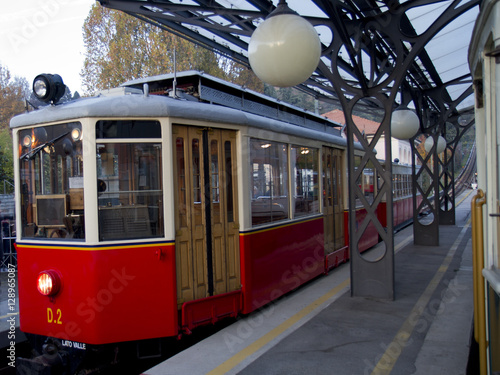 Carriage of Superga Tramway in Turin Italy