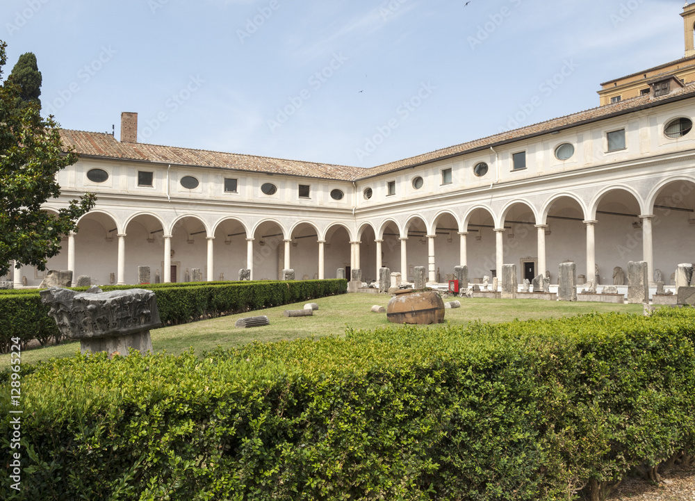 Obraz premium The baths of Diocletian (Thermae Diocletiani) in Rome. Italy