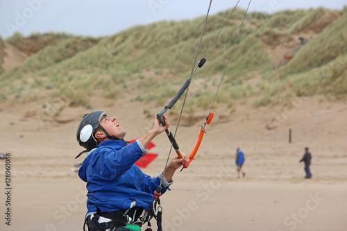 kitesurfer on the beach