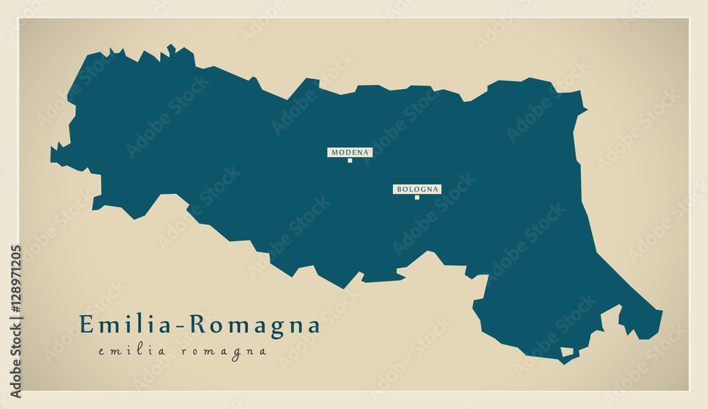 Modern Map - Emilia-Romagna IT Italy