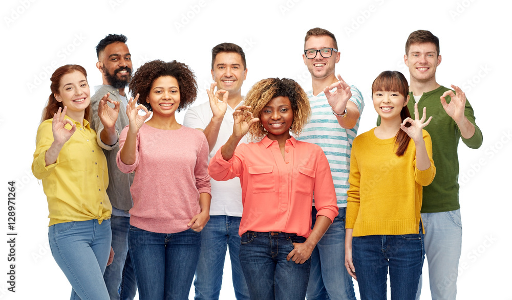 international group of happy people showing ok international group of happy people showing ok