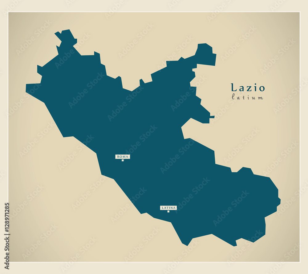 Modern Map - Lazio IT Italy