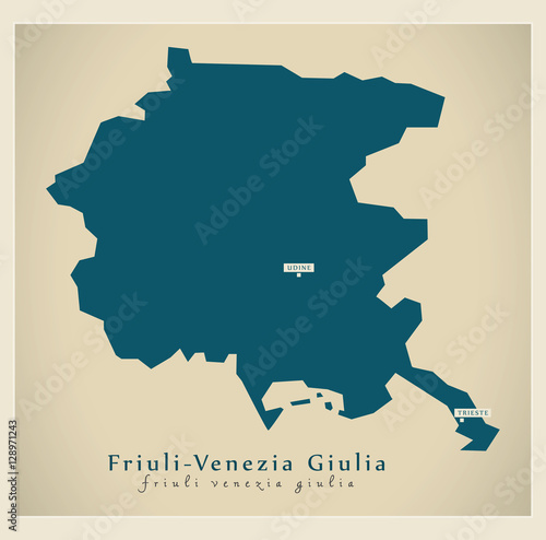 Modern Map - Friuli-Venezia Giulia IT Italy