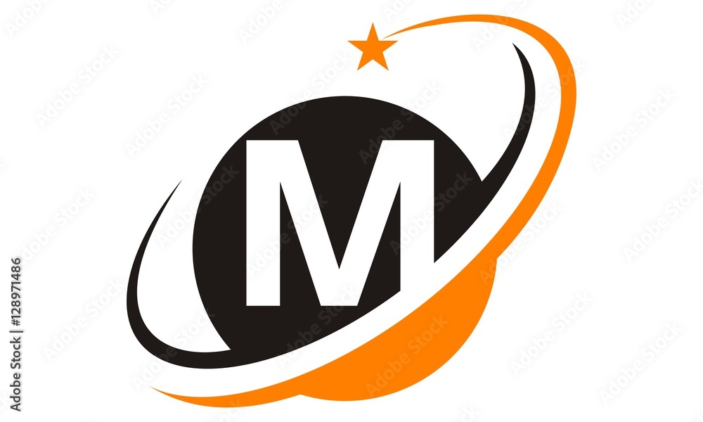Obraz premium Star Swoosh Letter M