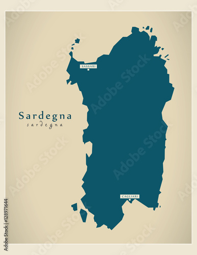 Modern Map - Sardegna IT Italy