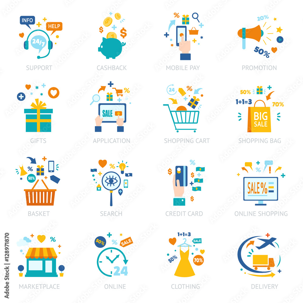 Online Shopping Icons Set Online Shopping Icons Set