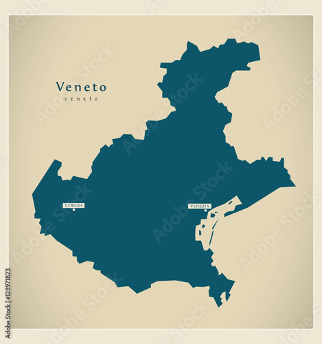 Modern Map - Veneto IT Italy