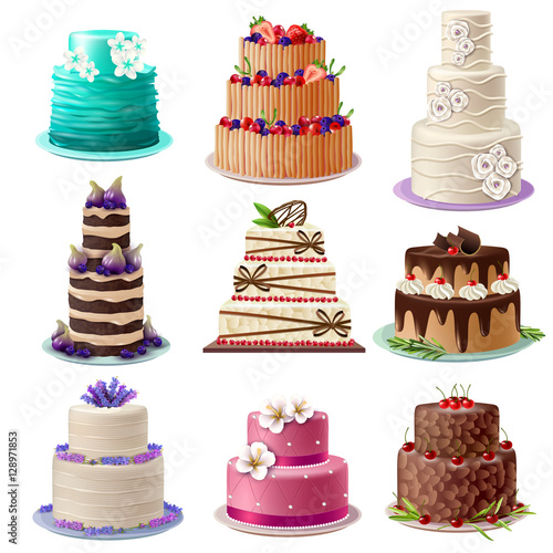 Sweet Baked Cakes Set