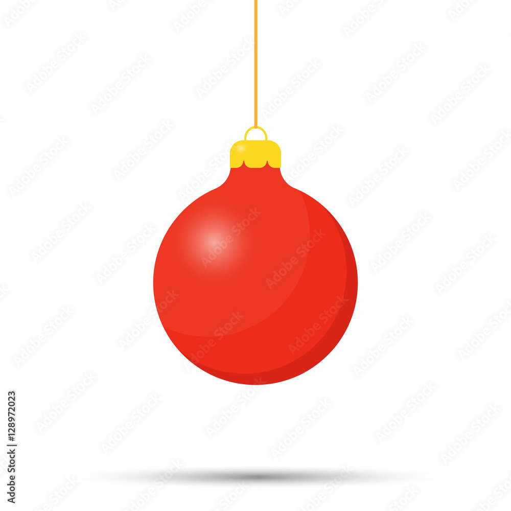 Red Christmas ball, isolated on white background. Vector illustration. Red Christmas ball, isolated on white background. Vector illustration.