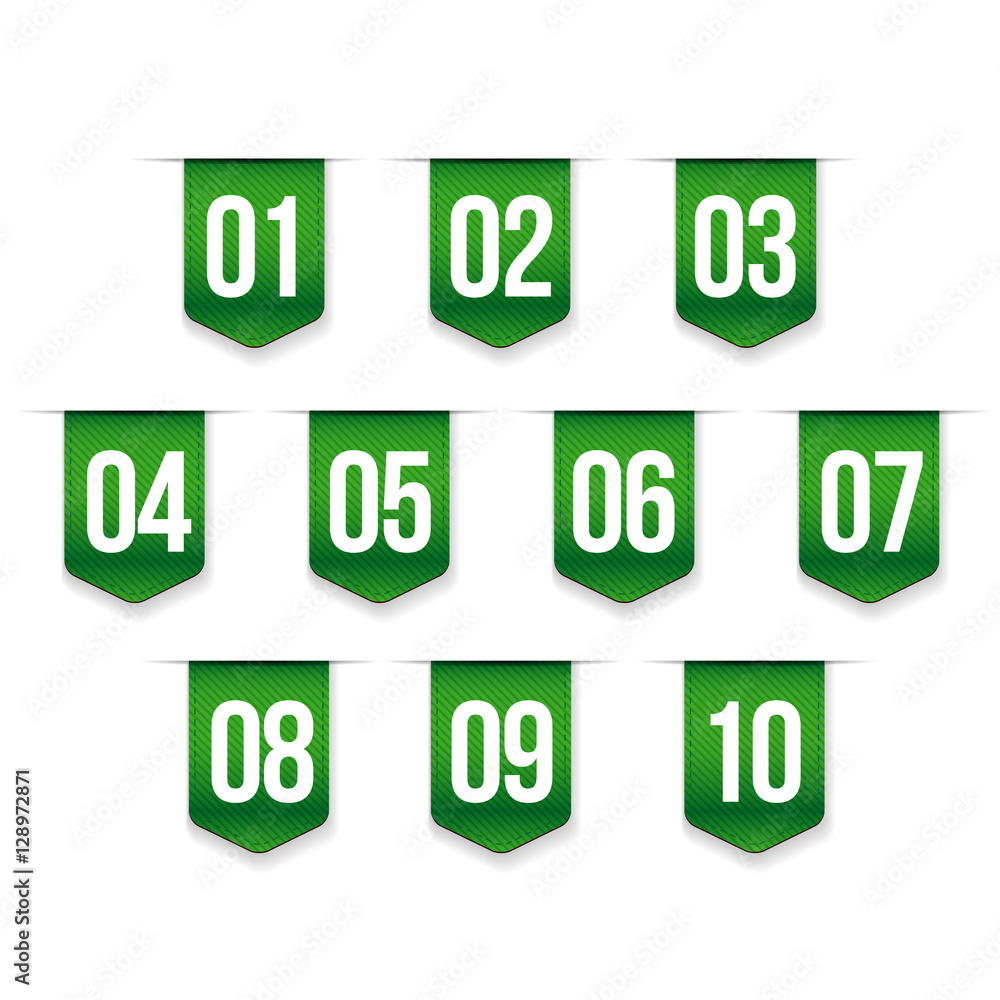 Number set vector ribbon Number set vector ribbon