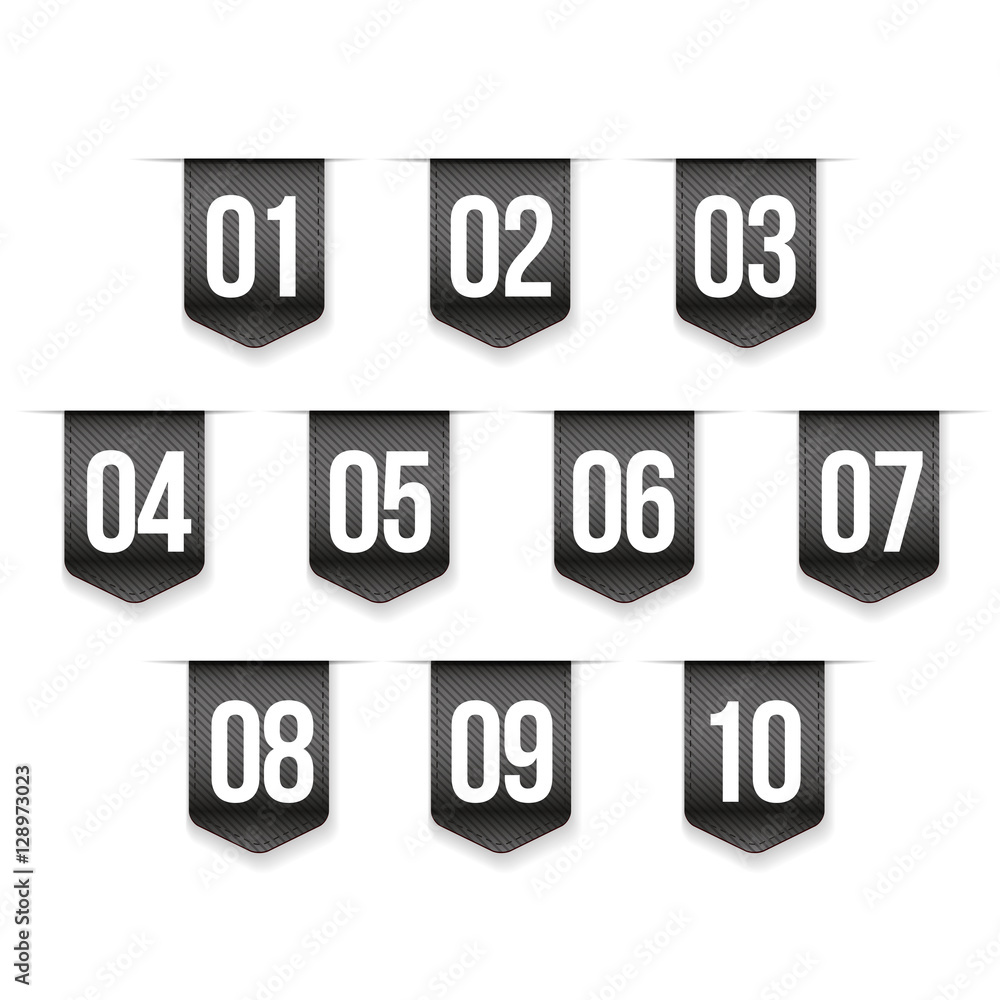 Number set vector ribbon Number set vector ribbon