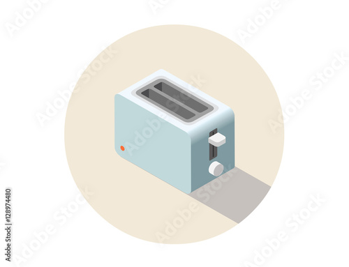 Vector isometric toaster, kitchen equipment icon.