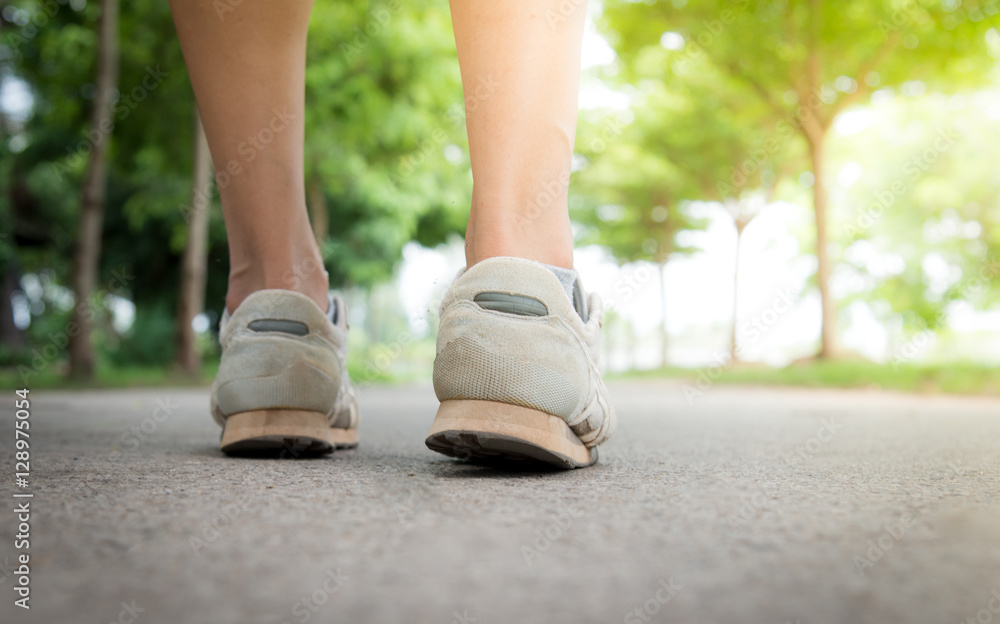 Jogger fitness shoe in the background and open space around him. Jogger fitness shoe in the background and open space around him.