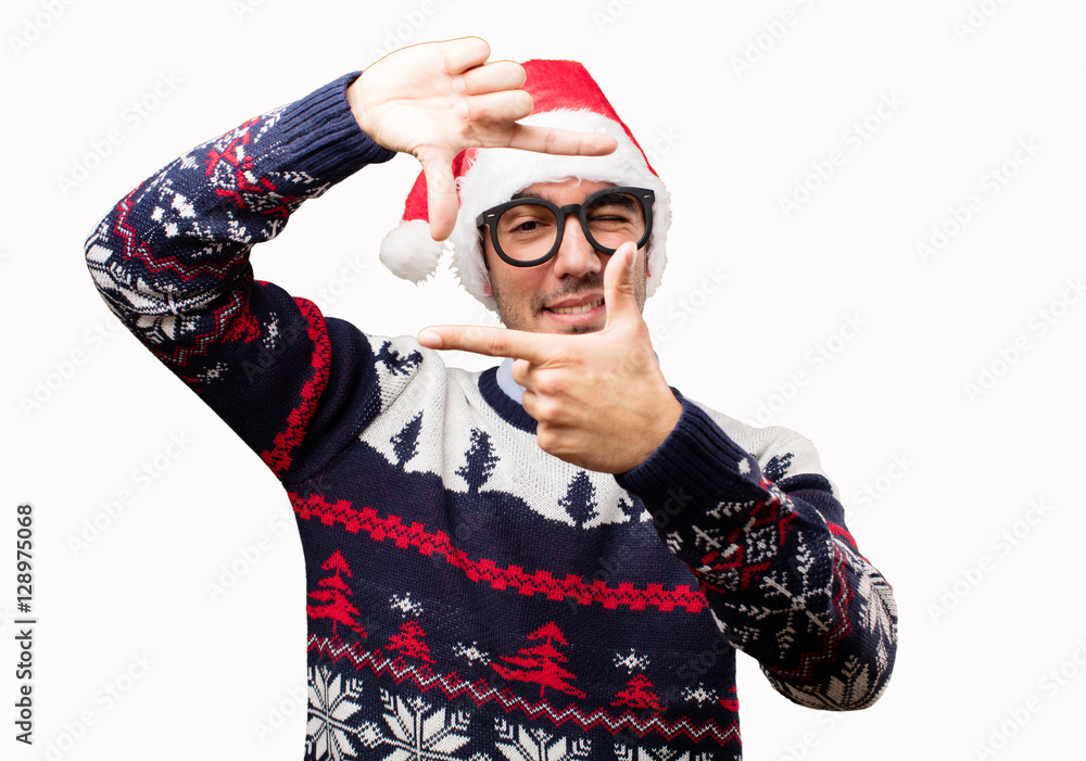 Happy young man at Christmas Happy young man at Christmas
