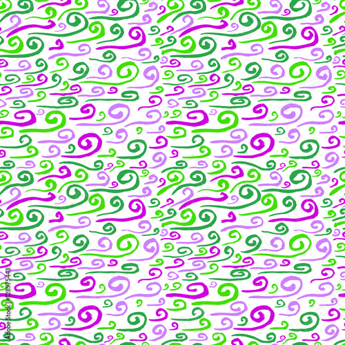  Abstract seamless pattern. Hand drawn artistic ink curves. 