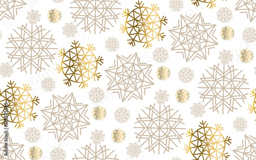 gold snowflakes luxury pastel color seamless pattern.. abstract