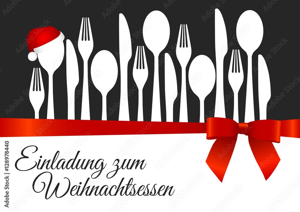 Einladung zum Weihnachtsessen Adobe Stock