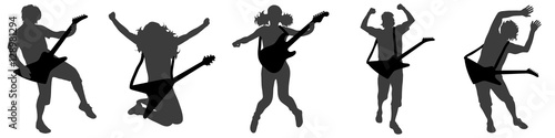 People with electric guitar
