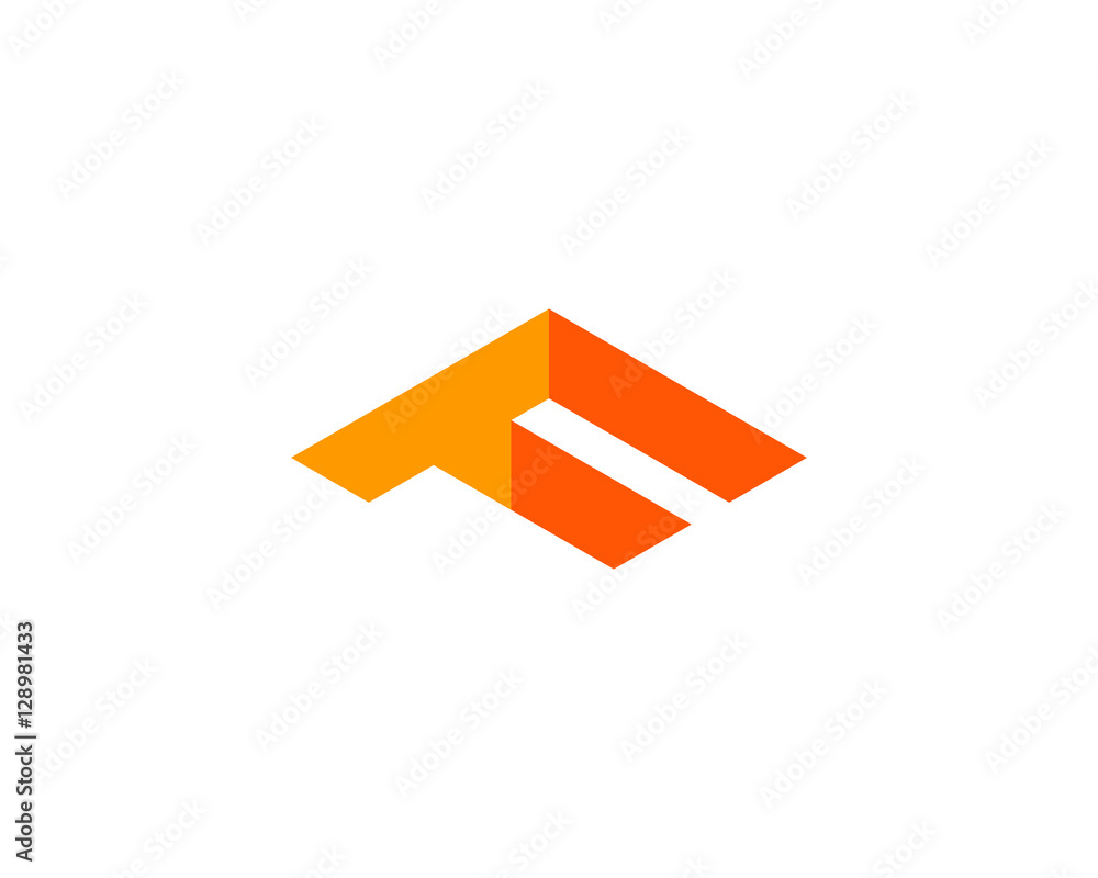 Fototapeta premium Initial Letter F 3D Room Logo Design Template