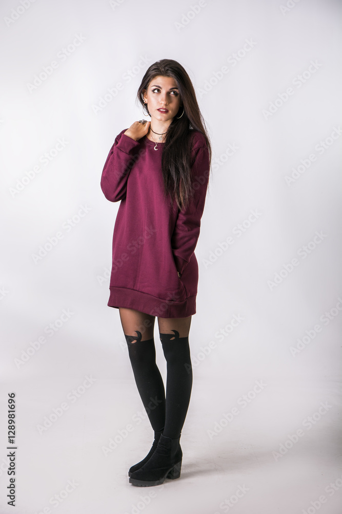 Beautiful female model, brunette. In studio shot Beautiful female model, brunette. In studio shot