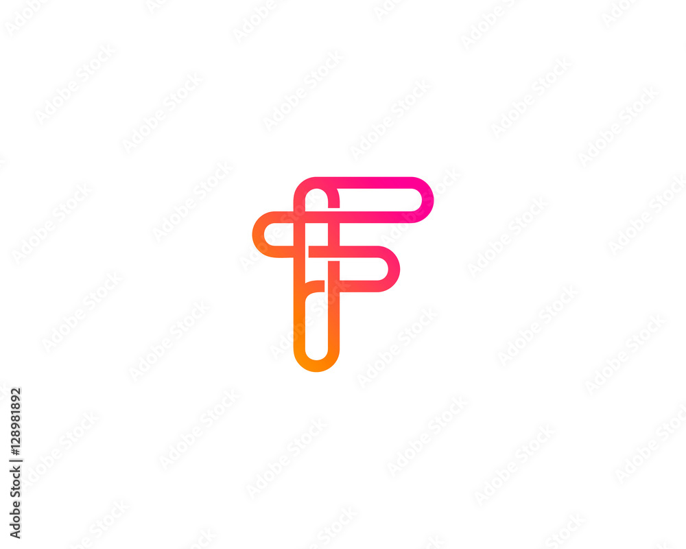Initial Letter F Line Logo Design Template Initial Letter F Line Logo Design Template