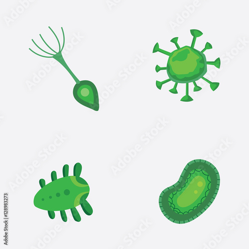 vector set bacteria and virus