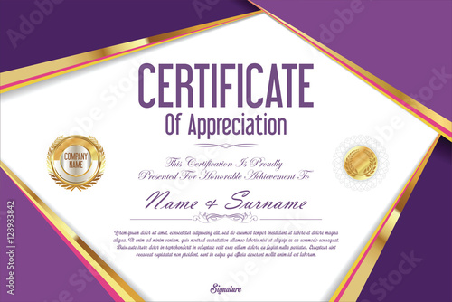 Luxury certificate or diploma template