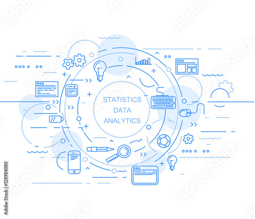 Website analytics and data statistics abstract design