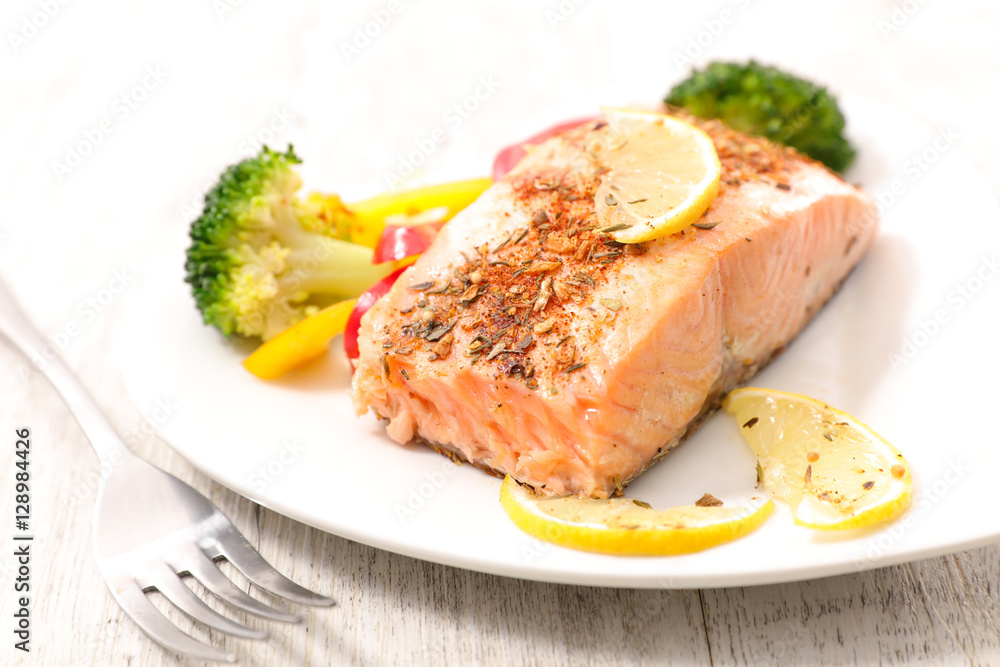 salmon fillet with vegetables salmon fillet with vegetables
