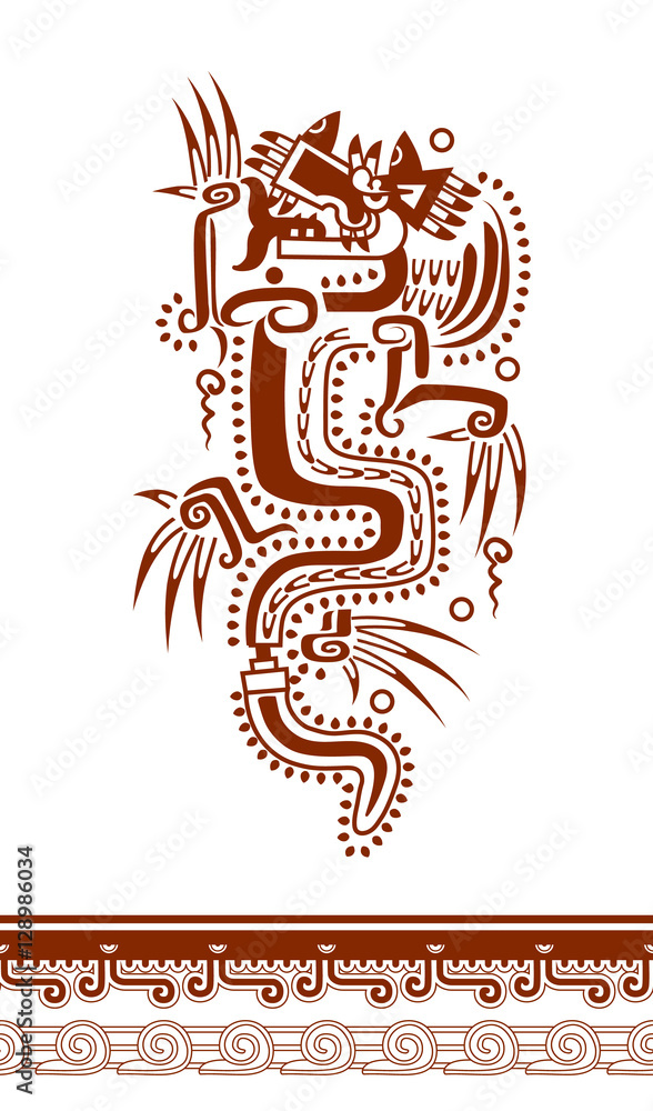 Fototapeta premium Vector illustration decorate Aztec pattern.