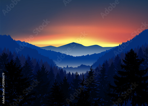 Fotografie, Obraz Panorama of mountains