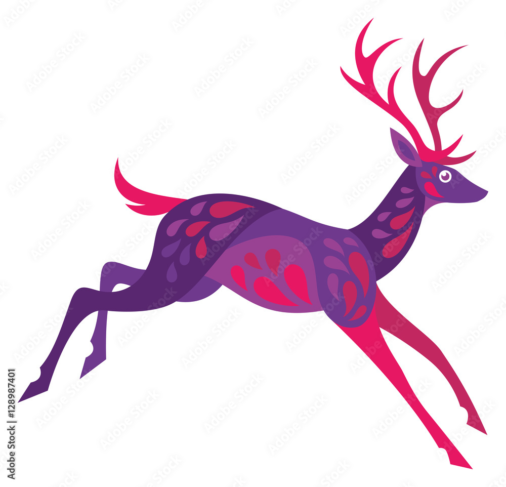 Obraz premium Stylized Running Deer