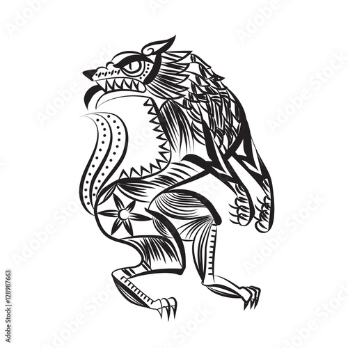 Vector illustration Aztec mayan pattern isolated.