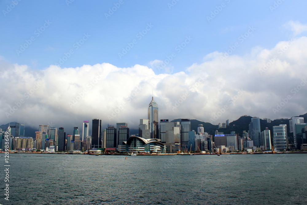 Naklejka premium Sea view in Hong-Kong 