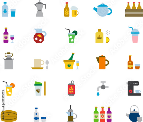 DRINKS & BEVERAGES color flat icons