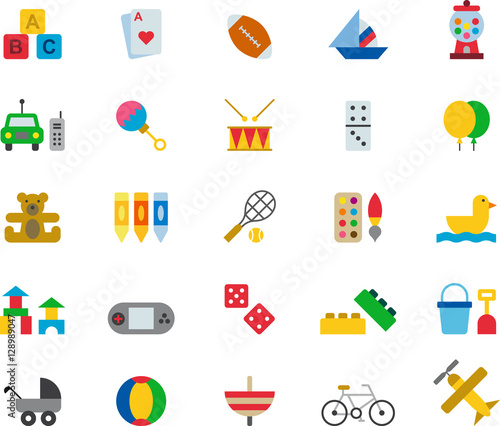 TOYS & GAMES color flat icons